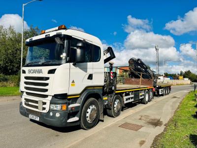 SCANIA R490 FLAT CRANE DRAWBAR OUTFIT